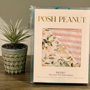 Posh peanut floral Katherine patoo with pink stripe PP
